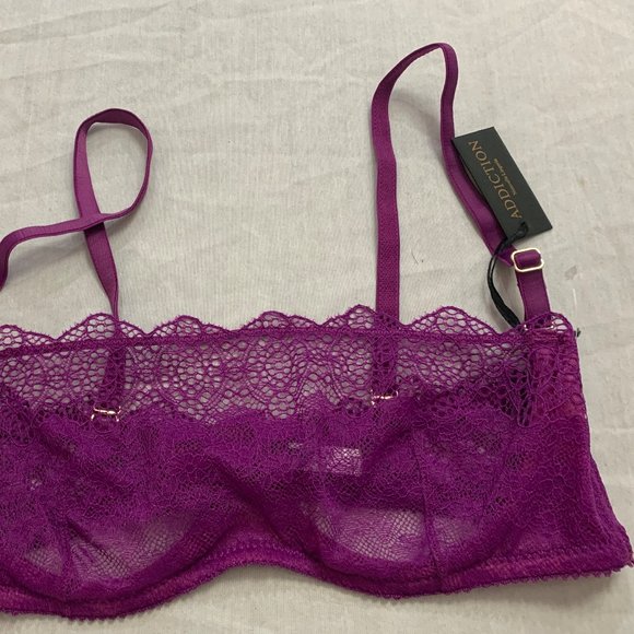 🦚🦚🦚 NWT ADDICTION NOUVELLE WOMENS UNDERWIRE BANDEAU BRA SIZE S 🦚🦚🦚 - Picture 3 of 7